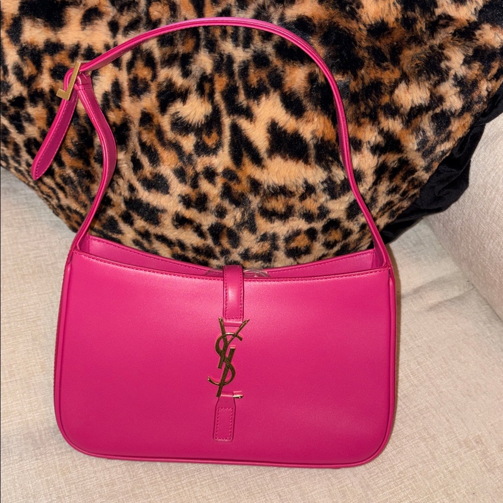 Saint Laurent Hot Pink Le 5 a 7  Shoulder Bag with Gold YSL Hardware - Picture 2 of 5